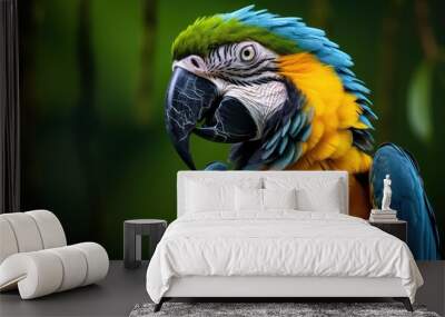 rainforest blue and yellow Wall mural