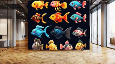 reef fish aquarium ai generated Wall mural