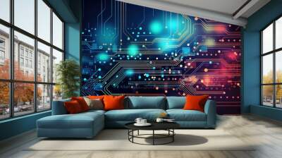 tech technology circuit lines illustration abstract light, line communication, engineering system tech technology circuit lines Wall mural