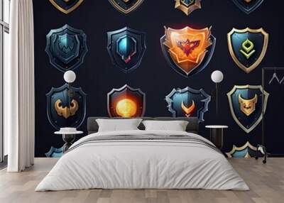 war shield game ai generated Wall mural