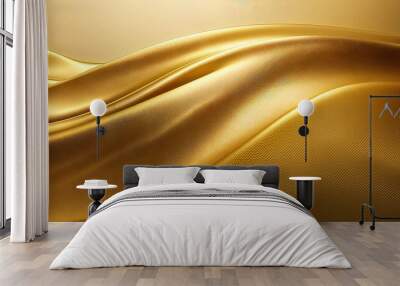 Gold gradient wallpaper with a Japanese feel. Shiny gold material. Copy space. Wall mural