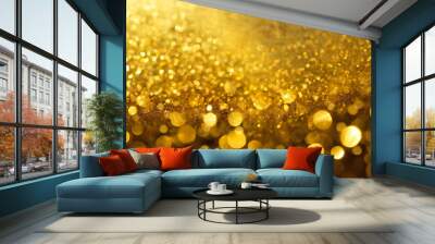 金の装飾。金の光の玉。金の背景イメージ。Gold decoration. Gold light ball. Gold background image. Wall mural