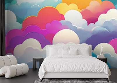 Abstract clouds of color with soft edges seamless design pattern wallpaper Wall mural