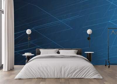 blue futuristic grid lines pattern technology abstract background with copy space Wall mural