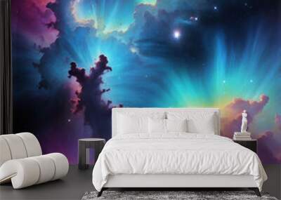 Cosmic gradient with nebula cloud formations Wall mural