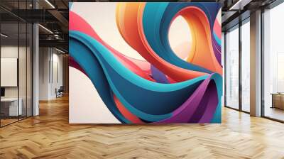 abstract flowing curves and shapes background art design backdrop Wall mural