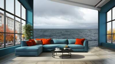 Overcast ocean background Wall mural