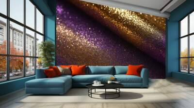 purple to gold gradient bright shiny glamour luxury glitter texture background copy space backdrop Wall mural