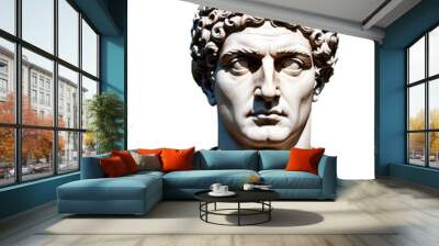 roman emperor head statue isolated transparent background png .png Wall mural