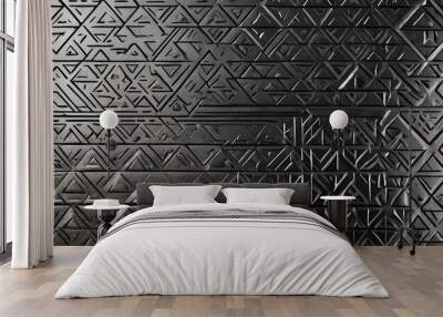 Silver triangular patterns with gradient sheen background Wall mural