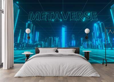 Welcome to the Metaverse City Wall mural