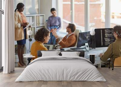 IT Development Team Working in Office Wall mural