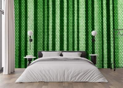 close up of the stripped green fabric texture background Wall mural