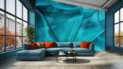 closeup of the wavy organza fabric Wall mural