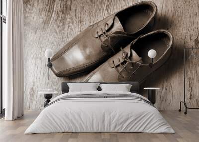 leather classic style  shoes Wall mural