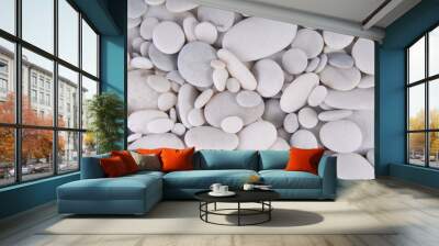 white pebbles stones background Wall mural