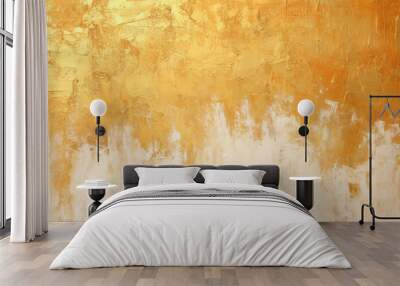 abstract rough gold art painting texture with oil brushstroke on canvas Wall mural