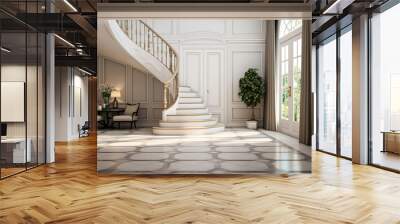 Interior design of luxury house with stairs Wall mural