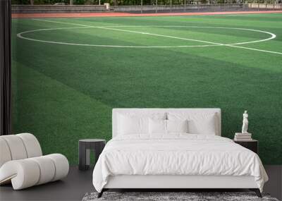 Artificial turf on soccer field Wall mural