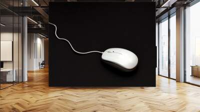 Computer mouse on black background Wall mural