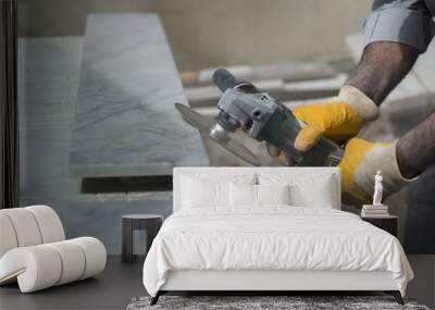 marble repair with angle grinder Wall mural