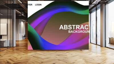 Abstract geometric background with liquid shapes like aurora sky. trendy background. suitable for modern website background Wall mural