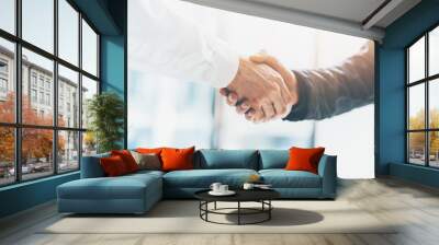 business partnership meeting. picture businessmans handshake. successful businessmen handshaking aft Wall mural