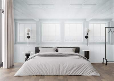 empty white interior Wall mural