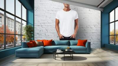 man wearing t-shirt Wall mural