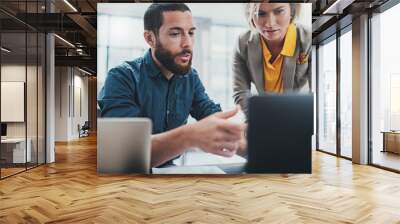 team of coworkers making great work discussion in modern office.business teamwork concept Wall mural