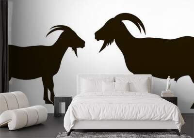 silhouette of goats Wall mural