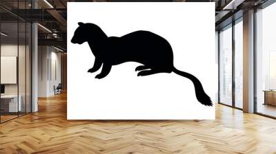 weasel vector silhouette black one Wall mural