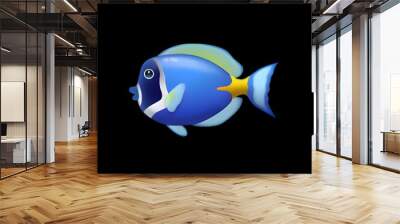 Blue Tropical Fish Emoji
 Wall mural