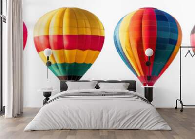 Five colorful hot air balloons are floating in the sky Wall mural