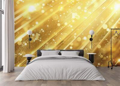 Light golden background with diagonal lines and glowing light effects, creating an elegant atmosphere for the award ceremony stage backdrop or presentation design. Wall mural