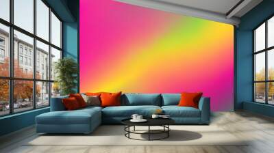 Electric gradient with neon yellow hot pink and bold green blending sharply background, Ai Generated Wall mural