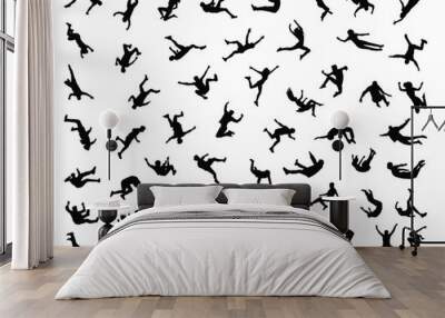 Falling peoples silhouette vector art Wall mural