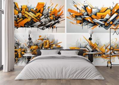 artistic graphic image artwork grunge splash graffiti layout retro illustration shape futuristic oil Wall mural