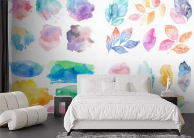 colours spot stain ink stroke colourful pastel splash rough creativity watercolor effect paint liquid purple artistic graphic grunge brush composition blot acrylic wallpaper drawing drawn shape paper Wall mural