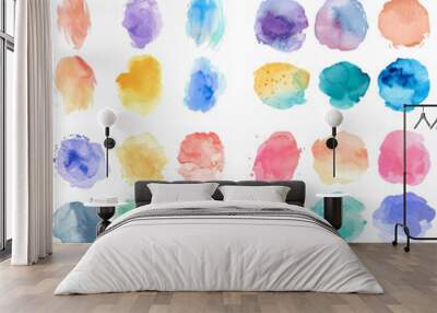 colours spot stain ink stroke colourful pastel splash rough creativity watercolor effect paint liquid purple artistic graphic grunge brush composition blot acrylic wallpaper drawing drawn shape paper Wall mural