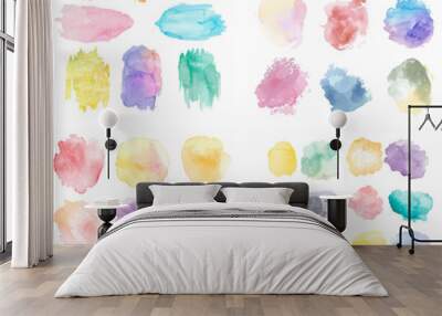 colours spot stain ink stroke colourful pastel splash rough creativity watercolor effect paint liquid purple artistic graphic grunge brush composition blot acrylic wallpaper drawing drawn shape paper Wall mural