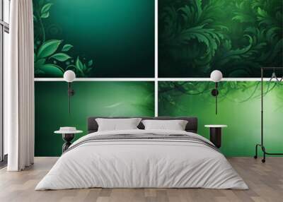 design frame nature background leaves plant vector banner summer illustration green template Wall mural