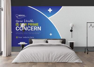 Medical Facebook Cover Template Design Wall mural