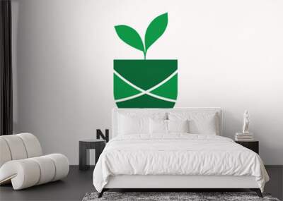 Natural Logo Design Template Wall mural