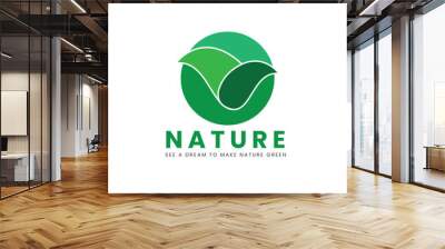 Natural Logo Design Template Wall mural