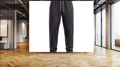 Black casual sweatpants isolated on transparent background Wall mural