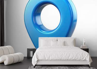 Blue location icon 3d isolated on transparent background Wall mural