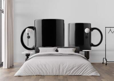 black mug mockup. Wall mural