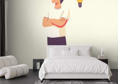 A man with idea concept illustration Wall mural