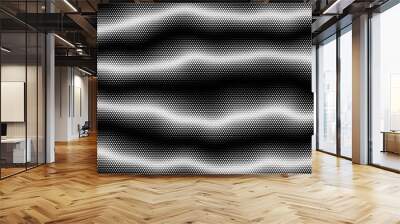 Abstract geometric black and white graphic design print halftone pattern. Vector illustration. Wall mural